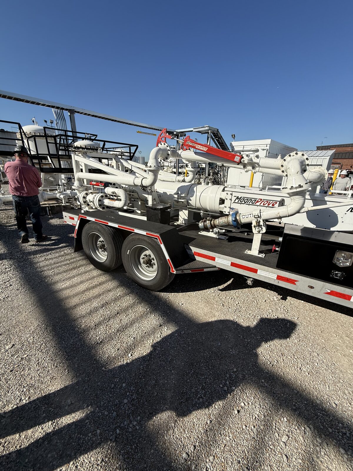 MagnaProve trailer-mounted meter prover on site